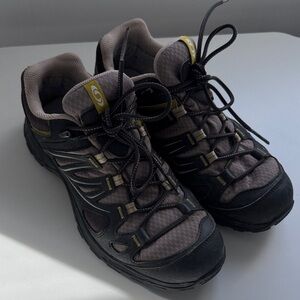 Salomon Women’s Athletic Trail Shoes - Gray and Black with Yellow Accents